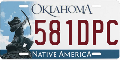 OK license plate 581DPC