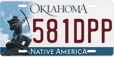 OK license plate 581DPP