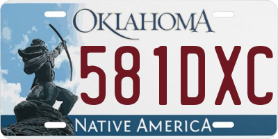 OK license plate 581DXC