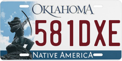 OK license plate 581DXE