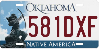 OK license plate 581DXF