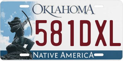 OK license plate 581DXL