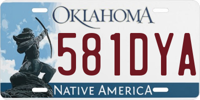 OK license plate 581DYA