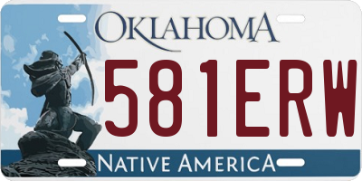 OK license plate 581ERW