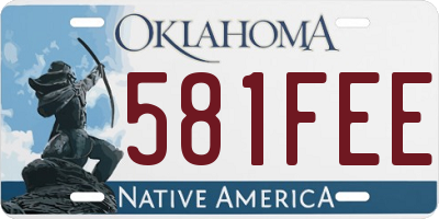 OK license plate 581FEE