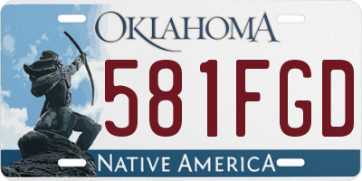 OK license plate 581FGD