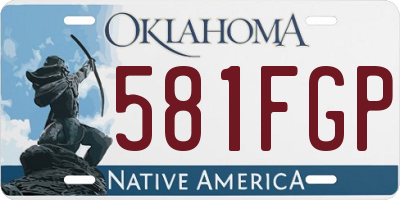 OK license plate 581FGP