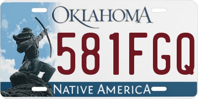 OK license plate 581FGQ