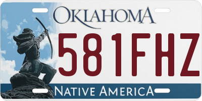 OK license plate 581FHZ