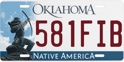 OK license plate 581FIB