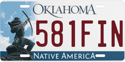 OK license plate 581FIN