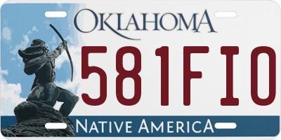 OK license plate 581FIO