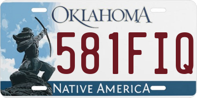 OK license plate 581FIQ