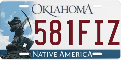 OK license plate 581FIZ