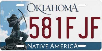 OK license plate 581FJF