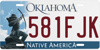 OK license plate 581FJK