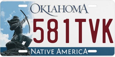 OK license plate 581TVK