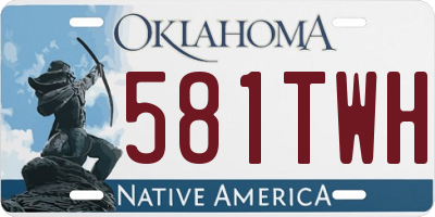 OK license plate 581TWH