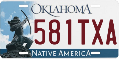OK license plate 581TXA