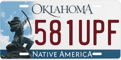 OK license plate 581UPF