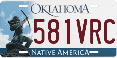 OK license plate 581VRC
