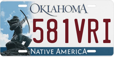 OK license plate 581VRI