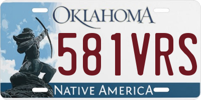 OK license plate 581VRS