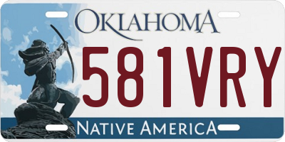 OK license plate 581VRY