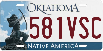 OK license plate 581VSC
