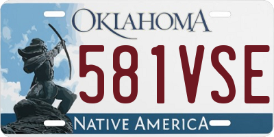 OK license plate 581VSE