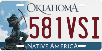OK license plate 581VSI