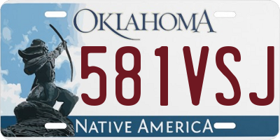 OK license plate 581VSJ