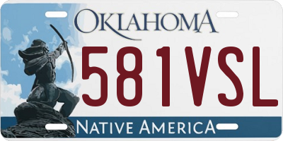 OK license plate 581VSL