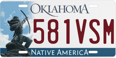 OK license plate 581VSM