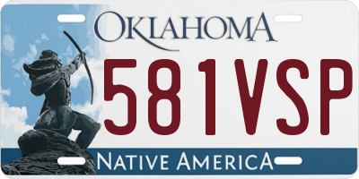 OK license plate 581VSP