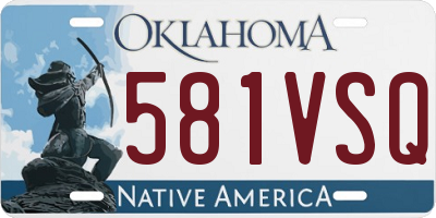 OK license plate 581VSQ