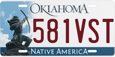 OK license plate 581VST