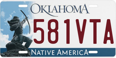 OK license plate 581VTA