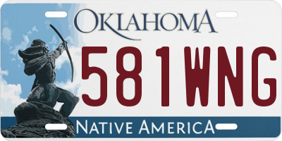 OK license plate 581WNG