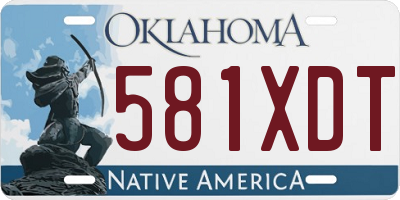 OK license plate 581XDT