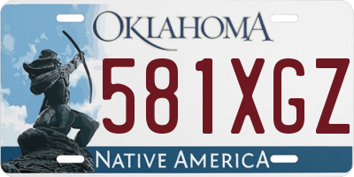 OK license plate 581XGZ