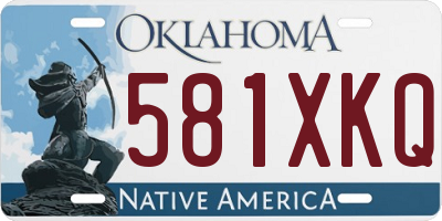 OK license plate 581XKQ