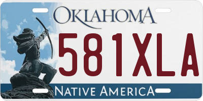 OK license plate 581XLA