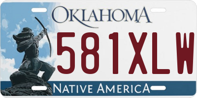 OK license plate 581XLW