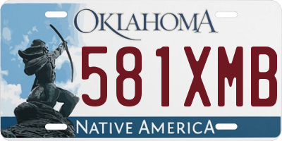 OK license plate 581XMB