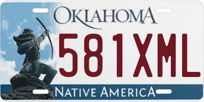 OK license plate 581XML