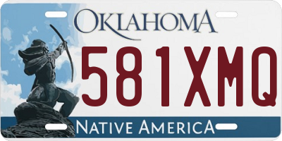 OK license plate 581XMQ