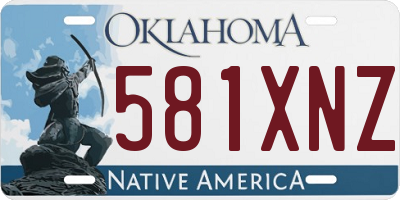 OK license plate 581XNZ