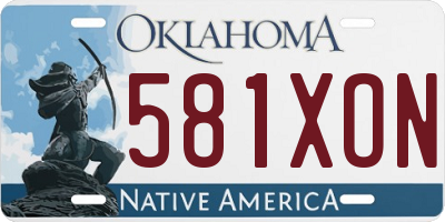 OK license plate 581XON