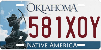 OK license plate 581XOY
